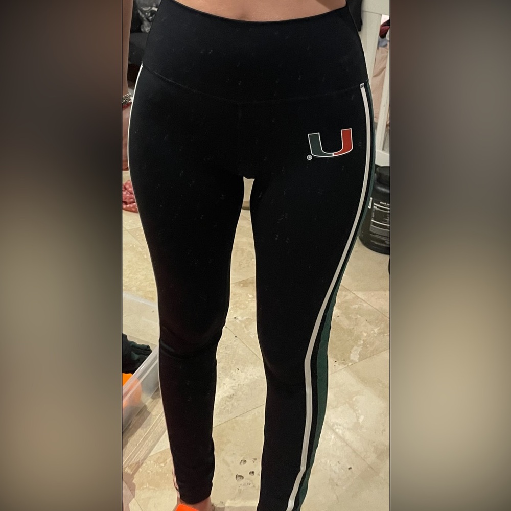 custom made university of miami leggings. size small